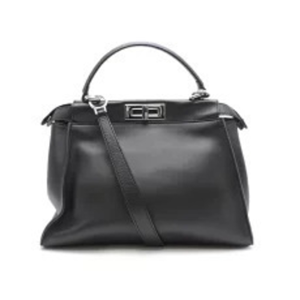 Fendi Peekaboo Monster Bag Bugs Shoulder Leather Black